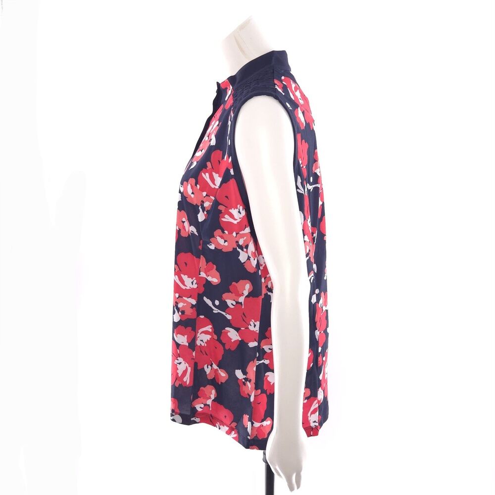 Callaway Sleevelss Floral Peacoat Navy Red Shirt Womens XL - Picture 3 of 10